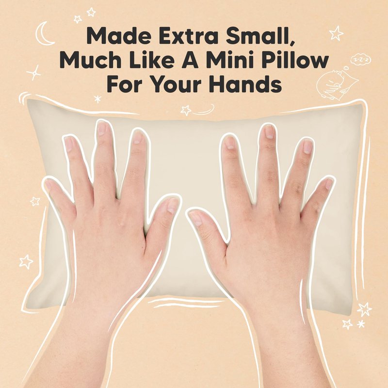 Mini Toddler Pillow with Pillowcase - 9x13 My Little Dreamy Travel Kids Pillow for Sleeping, Toddler Bed, Small, Tiny, Organic Cotton Pillowcase, Soft & Breathable, Kids 2-4 Years Old (Clay)