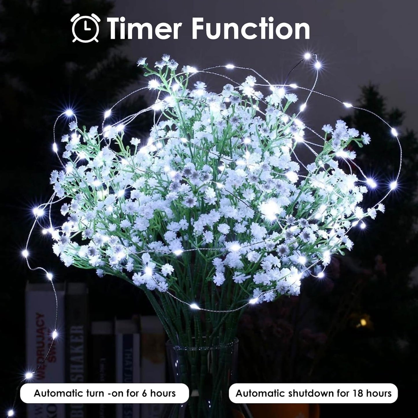 Skiennix 6-Pack Battery Operated Fairy Lights - Waterproof 16FT 50 LED String Lights for Indoor/Outdoor Decor | Cool White