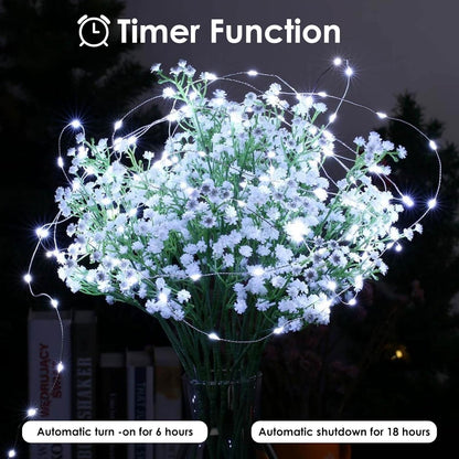 Skiennix 66FT Battery Operated Fairy Lights - 200 LED Waterproof String Lights with Remote & Timer for Indoor/Outdoor Decor