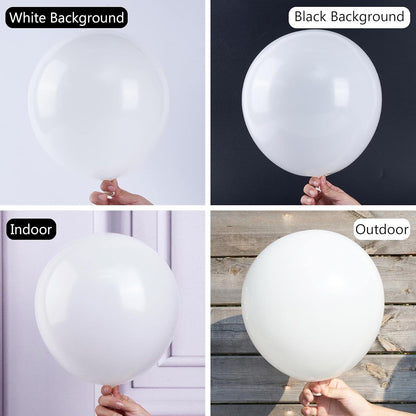 PartyWoo White & Pale Aqua Balloons - 280 Pack for Stunning Celebrations