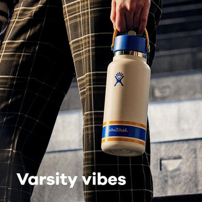 Hydro Flask Water Bottle - Insulated Stainless Steel with Wide Mouth Flex Straw Lid - 32 Oz Campus Pink