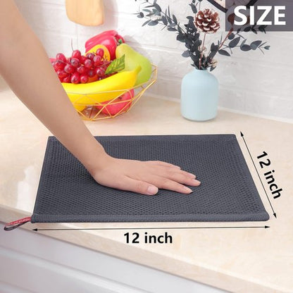 Homaxy Kitchen Dish Cloths - Ultra Soft 100% Cotton Waffle Weave, Quick Drying, 12x12 Inches, 8-Pack, Multicolor