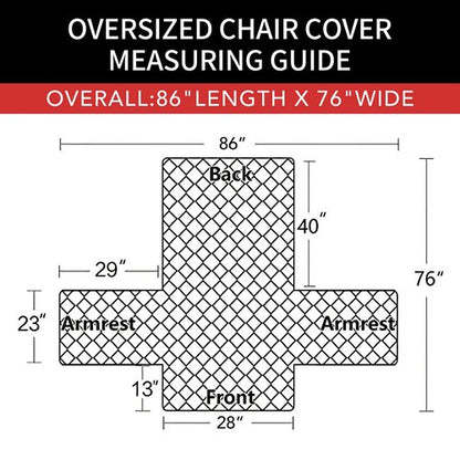 Easy-Going Oversized Chair Sofa Slipcover Reversible Sofa Cover Water Resistant Couch Cover Furniture Protector Cover with Elastic Straps for Pets Dog Cat (Oversized Chair, Dark Blue/Ivory)