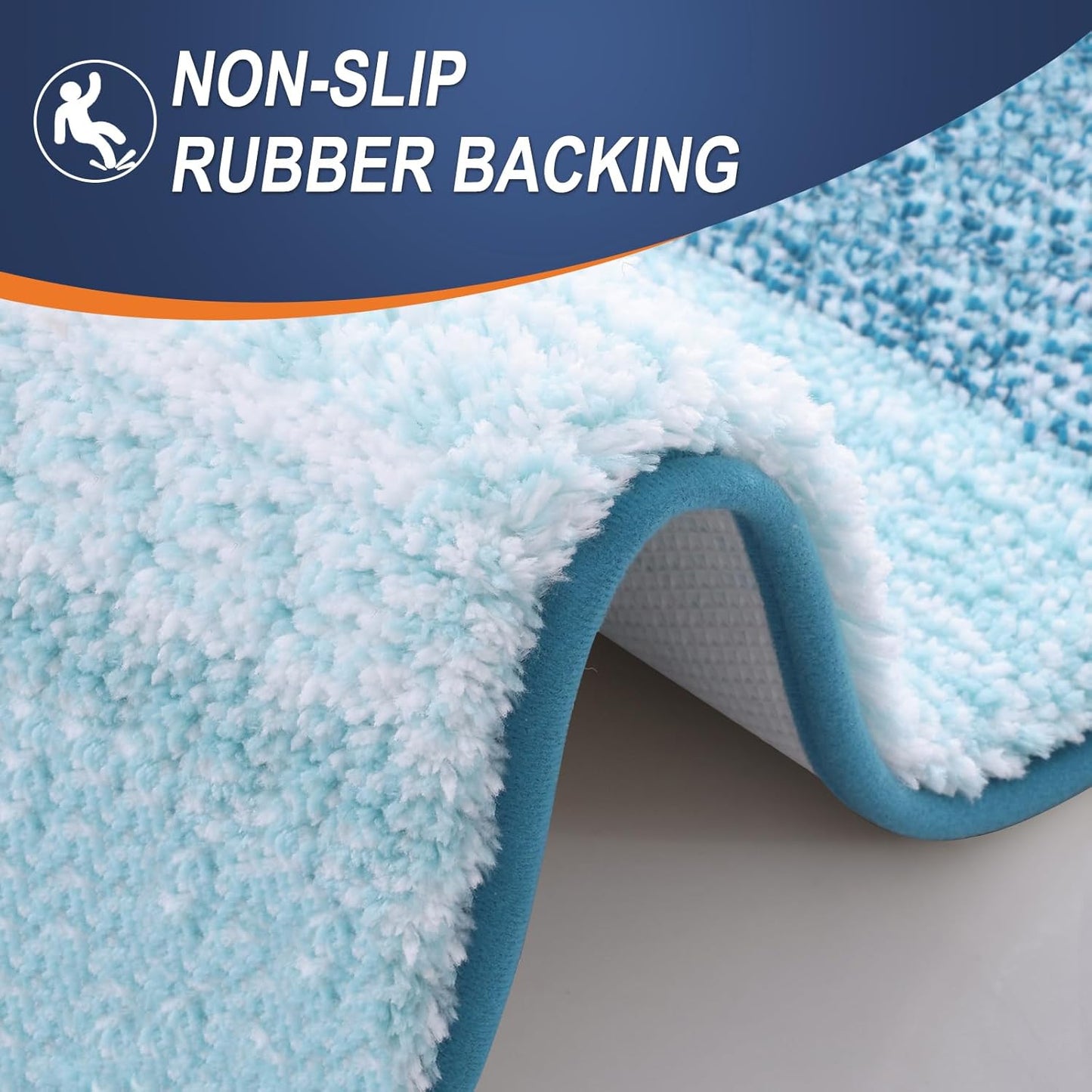 OLANLY Bathroom Runner Rug - Extra Soft Microfiber Mat | Quick Dry, Washable, 70x24, Peacock Blue