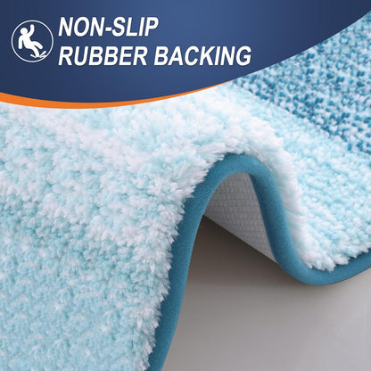 OLANLY Bathroom Runner Rug - Extra Soft Microfiber Mat | Quick Dry, Washable, 70x24, Peacock Blue
