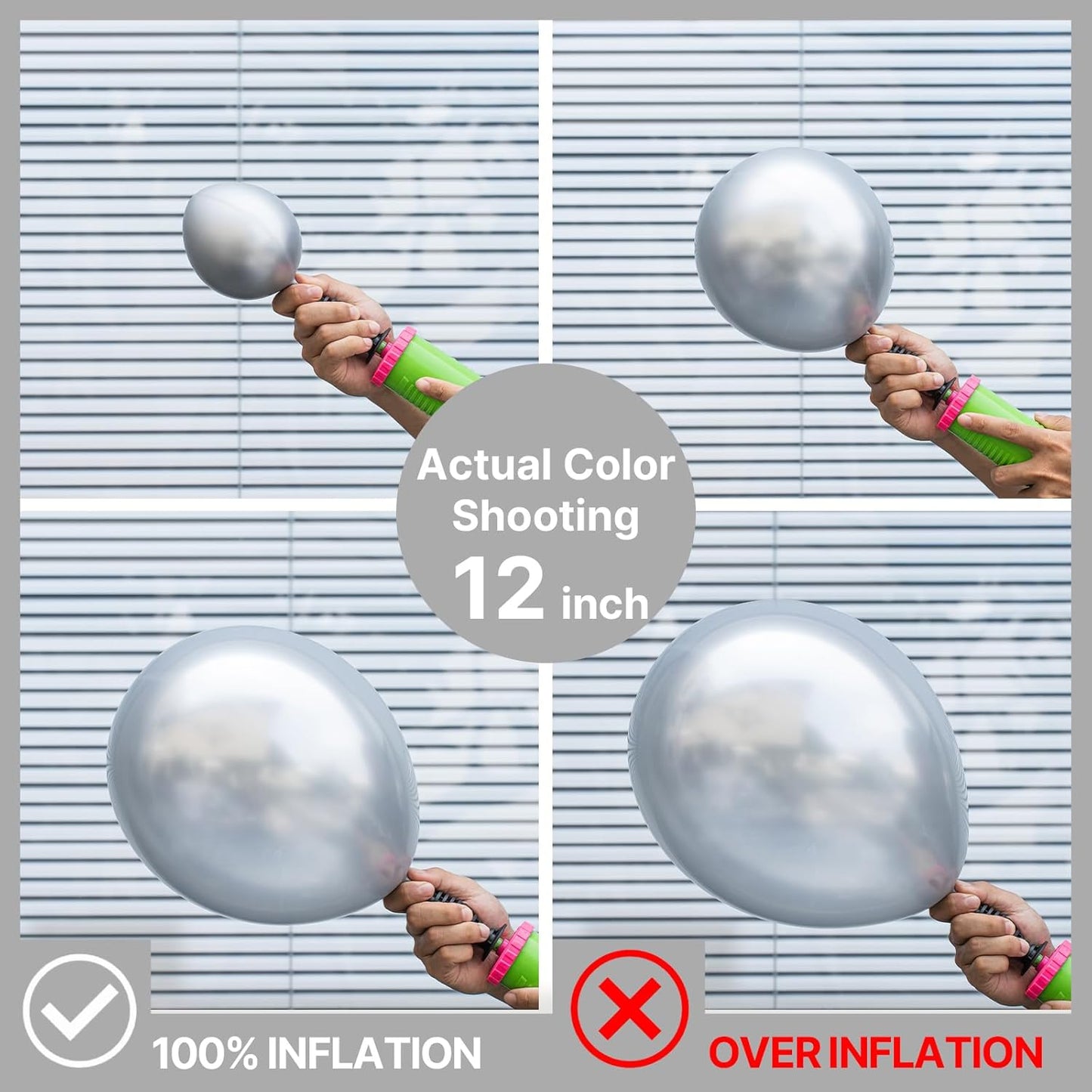 PartyWoo Silver Balloons - 101pcs 12 Inch Latex Helium Balloons for Weddings & Celebrations
