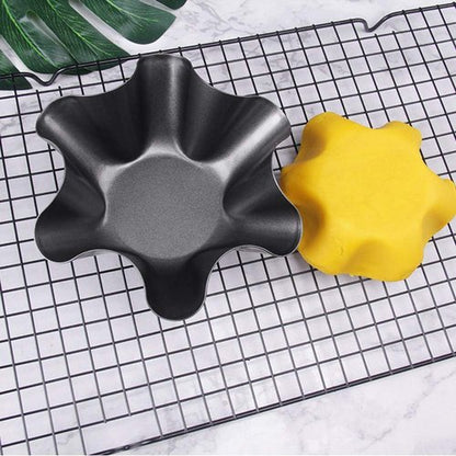 Carbon Steel Tortilla Pan Set by Tortilla Pan - 6 Non-Stick Taco Shell Makers with Silicone Potholder & Basting Brush