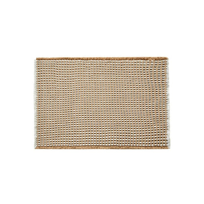 TYUU Waffle Bath Mat, Boho Bathroom Rugs Non Slip Washable Super Absorbent Quick Dry Bath Mat Farmhouse Bathroom Decor, 24"x16" Khaki and White