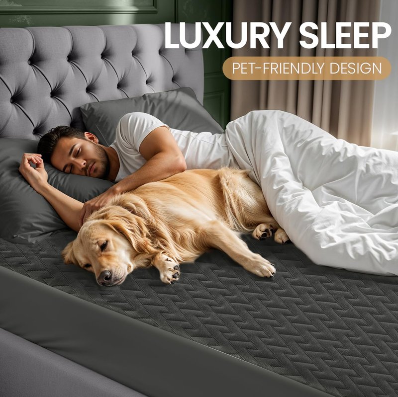 Utopia Bedding Waterproof Mattress Protector Twin Size (Gray), Premium 3D Air Soft Fabric Mattress Cover, Fits 15 Inches Deep, Breathable, Fitted Style with Stretchable Pockets