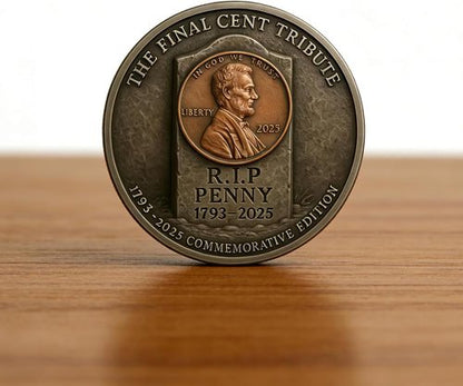 Final Cent Memorial Coin | 1909-2025 Lincoln Penny Tribute - Historical Commemorative Gift