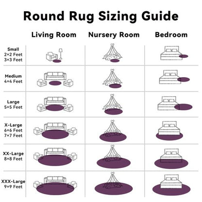 OLANLY Dark Purple Round Rugs for Bedroom - Machine Washable, 3 ft Circle Area Rugs for Living Room, Soft and Fluffy Shaggy Carpet for Teen Girl and Boys, Nursery Rooms, Dorms, Home Decor Aesthetic