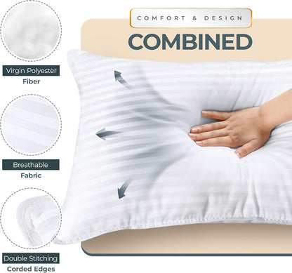 Utopia Bedding Queen Size Bed Pillows - Set of 2 Down Alternative Cooling Pillows for All Sleepers