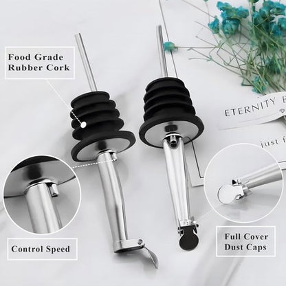 12 Pack Oil Pourers with Flip Top, Olive Oil Dispenser Spout, Speed Pour Spouts for 3/4" Bottle Mouth