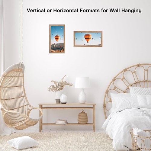 JCJMY 8x17 Rustic Brown Picture Frame - Versatile Horizontal & Vertical Wall Display for Photos