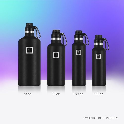 IRON °FLASK Insulated Stainless Steel Water Bottle - 24 oz Camping & Hiking Hydration Flask - Aurora Color