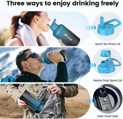 Simple Modern 40 oz Insulated Water Bottle - Triple Wall Vacuum, Leak Proof & BPA-Free, Indigo-Black
