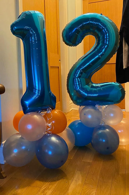 Metallic Blue Number 0 Balloon - 40 Inch Birthday Decoration for Milestone Celebrations