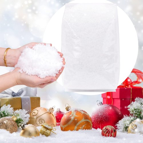 Hatisan 23 Ounces Fake Snow Decoration - Instant Artificial Snow for Christmas Crafts & Displays