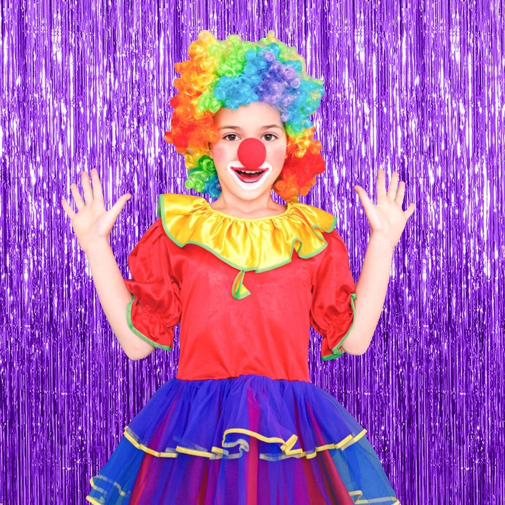 Purple Tinsel Streamers by [Brand Name] - 20 Pack Foil Fringe Backdrop for Parties & Celebrations