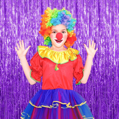 Purple Backdrop Tinsel Streamers | 10 Pack Foil Fringe Curtains for Halloween, Birthdays & Parties