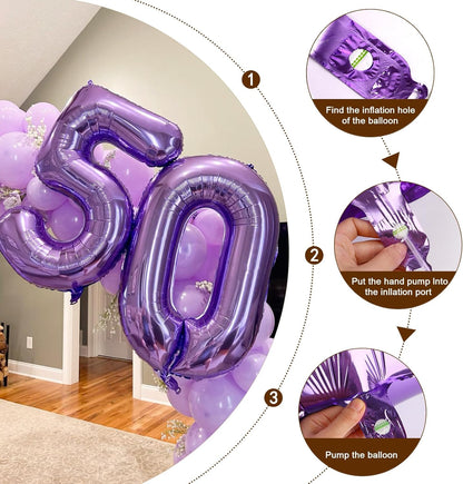 Number 60 Balloon - 40 Inch Purple Party Decoration for 60th Birthday Celebrations