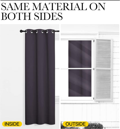 NICETOWN Greyish Purple Blackout Curtains - Thermal Insulated Drapes for Small Windows | 54" Length, 34" Wide, 2 Panels