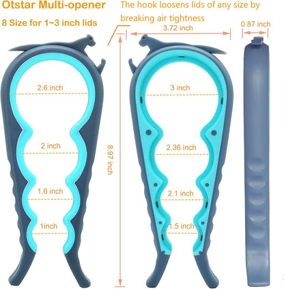 Skiennix Jar Opener - 5-in-1 Bottle Opener with Rubber Grip Pad for Seniors & Arthritis Relief