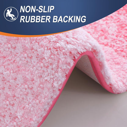 OLANLY Large Bathroom Rugs - Extra Soft Microfiber Mat 50x30 | Quick Dry, Machine Washable, Pink