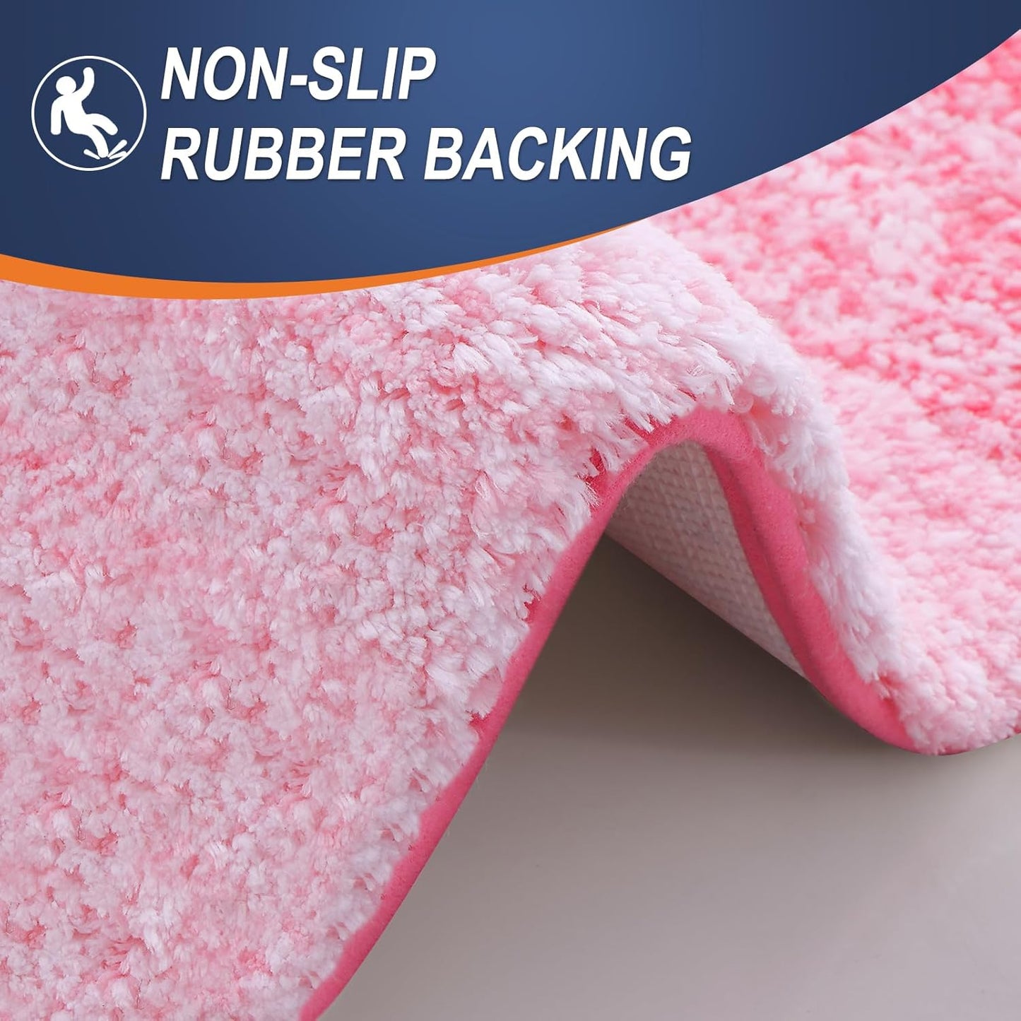 OLANLY Bathroom Rugs - Extra Soft Microfiber Mat | Quick Dry, Machine Washable, 36x24, Pink
