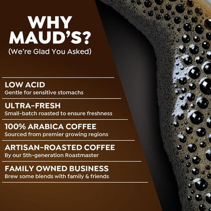Maud's Dark Roast Coffee Pods, 100ct, Single Serve Pods – 100% Arabica Coffee, Compatible with Keurig K Cups Maker