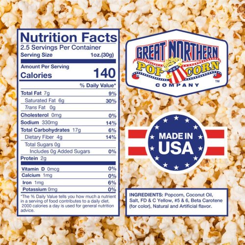 Great Northern Popcorn | 2.5oz Popcorn Machine Packets - Movie Theater Style Kernels, Salt & Oil (24 Count)