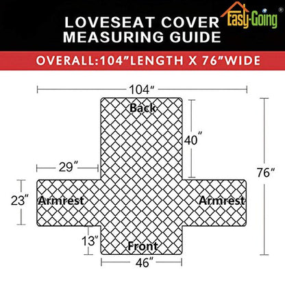 Easy-Going Reversible Loveseat Couch Cover for 2 Cushion Couch Sofa Cover for Dogs Water Resistant Furniture Protector with Foam Sticks Elastic Straps for Pet (Loveseat, Chocolate/Chocolate)