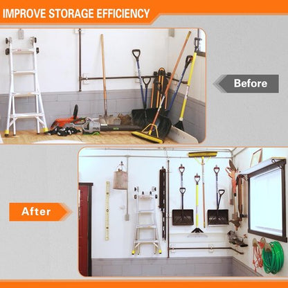HUPBIPY Heavy Duty Garage Hooks - 18 Pack Steel Wall Mount Organizer for Tools, Ladders & Bikes