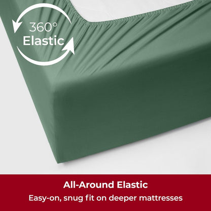 Mellanni Extra Deep Twin XL Sheets - 3 PC Iconic Collection Bedding - Luxury, Ultra Soft, Cooling Bed Sheets - Wrinkle, Fade, Stain Resistant (Twin Extra Long, Emerald Green)
