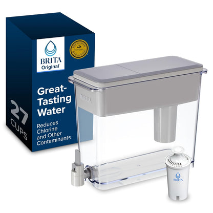 Brita UltraMax Water Dispenser - BPA-Free 27-Cup Capacity, Reduces Copper & Mercury, Includes 1 Filter