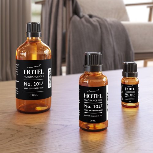 AirScent Hotel Diffuser Oil No. 1017 - White Tea Lemon Cedar Wood - Hotel Scent Dupe - Premium Fragrance Oil for Ultrasonic and Waterless Diffusers and Crafting - 10 mL, 0.34 fl oz Glass Bottle