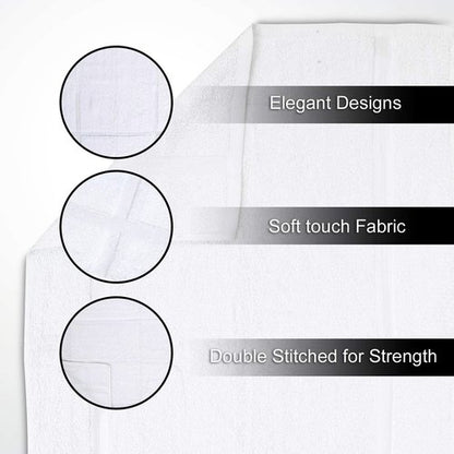 GOLD TEXTILES 12 Pack New Cotton Blend Economy White Hotel Bath Mat Towel (18x25 Inches) Light Weight Quick Drying & Machine Washable - Hotel Supplies Shower Bath Mat Towel
