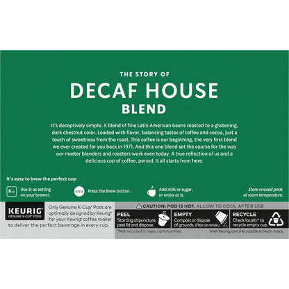 Starbucks K-Cup Coffee Pods, Medium Roast Hot or Iced Coffee, Decaf House Blend, 60 Keurig Pods