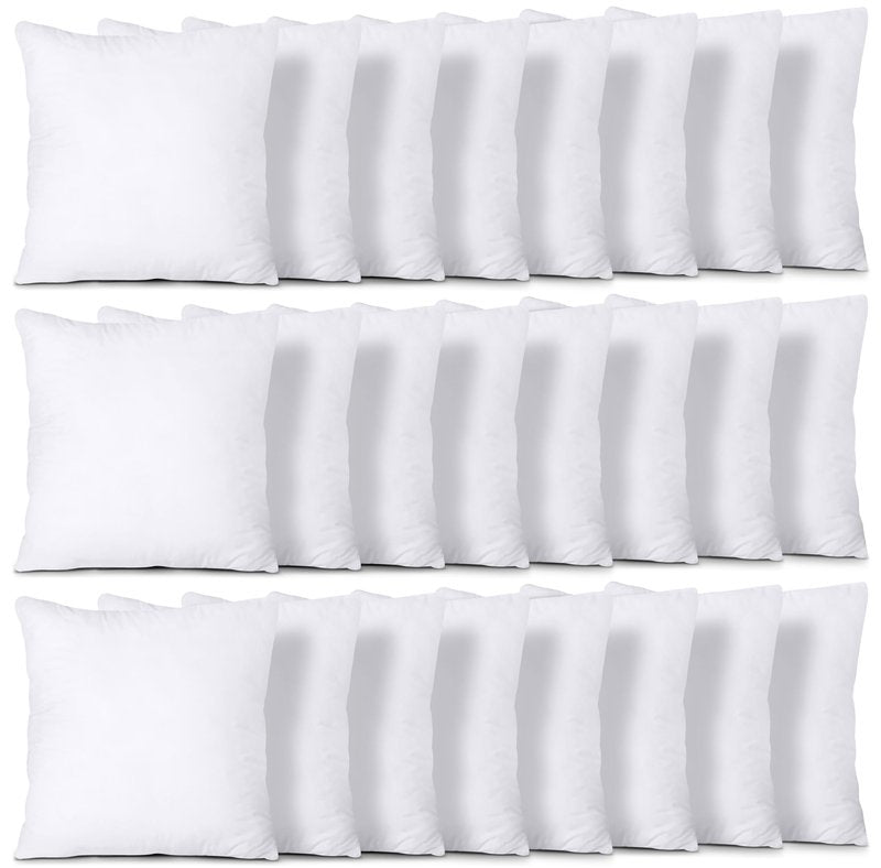 Utopia Bedding Throw Pillows (Set of 24, White), 14 x 14 Inches Pillows for Sofa, Bed and Couch Decorative Stuffer Pillow