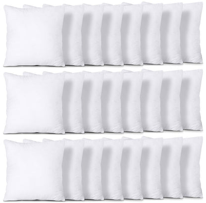 Utopia Bedding Throw Pillows (Set of 24, White), 14 x 14 Inches Pillows for Sofa, Bed and Couch Decorative Stuffer Pillow