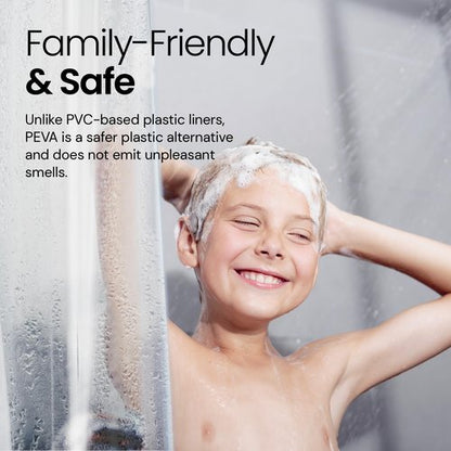 LiBa Bathroom Shower Curtain - Waterproof Plastic Shower Curtain Premium PEVA Non-Toxic with Rust Proof Grommets White 10G Heavy Duty Bathroom Accessories 72x84