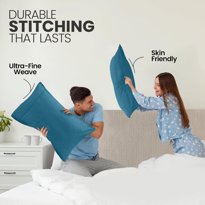 Utopia Bedding Queen Pillow Cases - Soft Brushed Microfiber - 2 Pack, Fade Resistant | Denim Blue 20 x 30 Inches