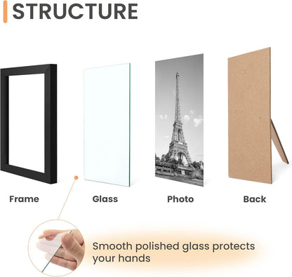 Upsimples Certificate Frame - High Definition Glass Diploma Frames | 8.5x11 Inch, Black, 5 Pack
