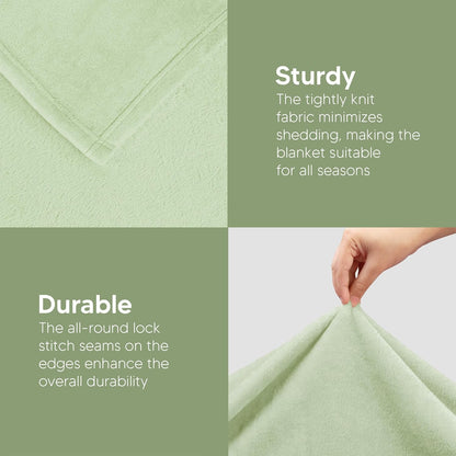 Utopia Bedding Fleece Blanket - Luxury Sage Green 300GSM Soft Microfiber Throw | 50x60 Inch
