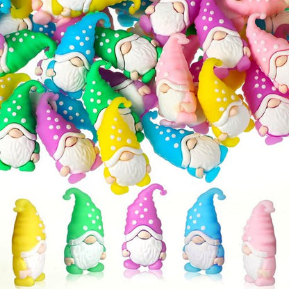 Lunmon Mini Resin Gnome Figurines - 50 Pcs Tiny Gnome Statues for Spring & Easter Decor | Indoor & Outdoor Use