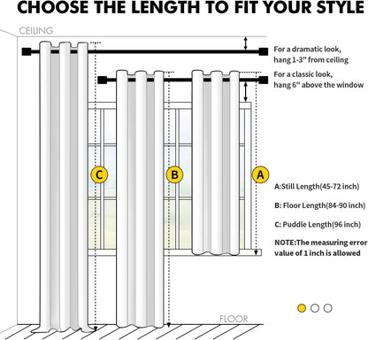 MIULEE Blackout Curtains - Thermal Insulated Room Darkening Drapes | 63-Inch, 2 Panels, Noise Reduction