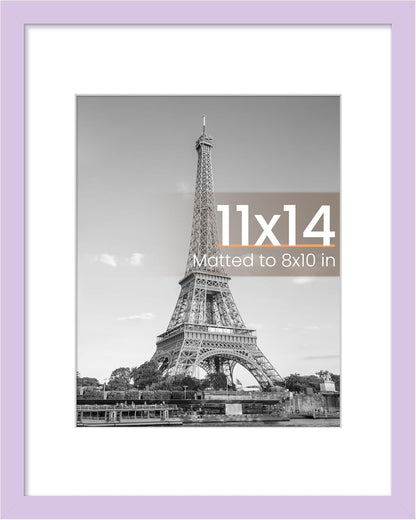Upsimples 11x14 Picture Frame - Versatile Display for 8x10 with Mat or 11x14 Without - Purple, 1 Pack