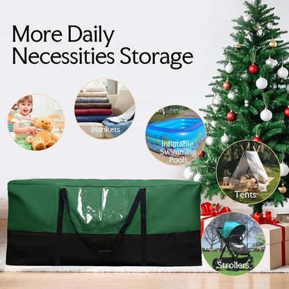 Skiennix Christmas Tree Storage Bag - Fits Up to 10 Ft Tall Trees | Heavy Duty 600D Oxford Material, Dampproof Design with Reinforced Handles & Dual Zipper