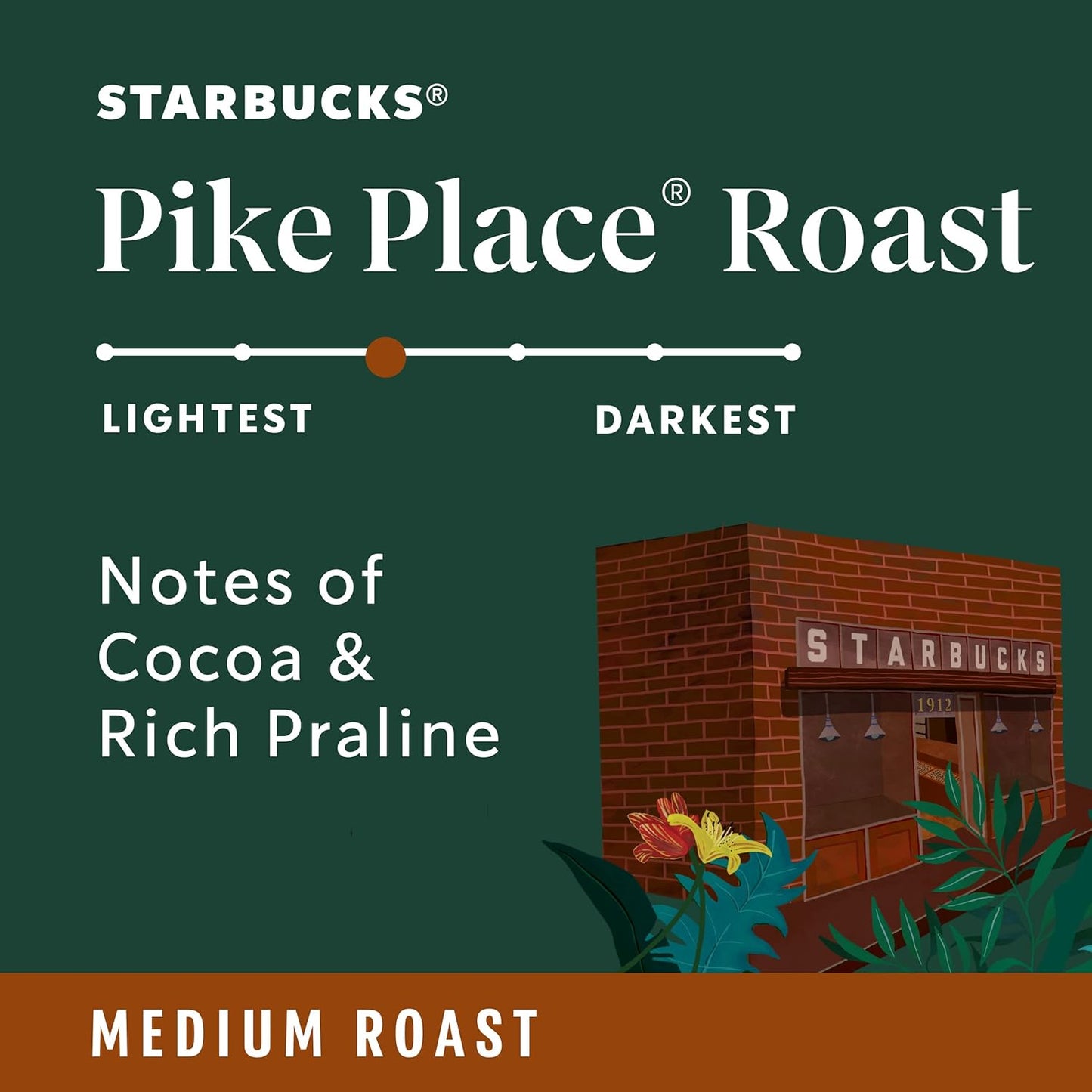 Starbucks K-Cup Coffee Pods - Medium Roast Pike Place Roast for Hot or Iced Coffee | 60 Pods