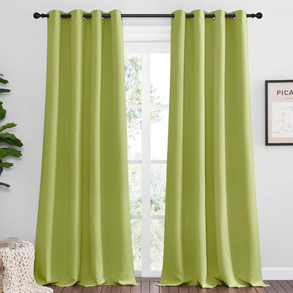 NICETOWN Blackout Curtains - Fresh Green Thermal Insulated Drapes | 96 Inches Long, 2 Panels, 55 Inches Wide